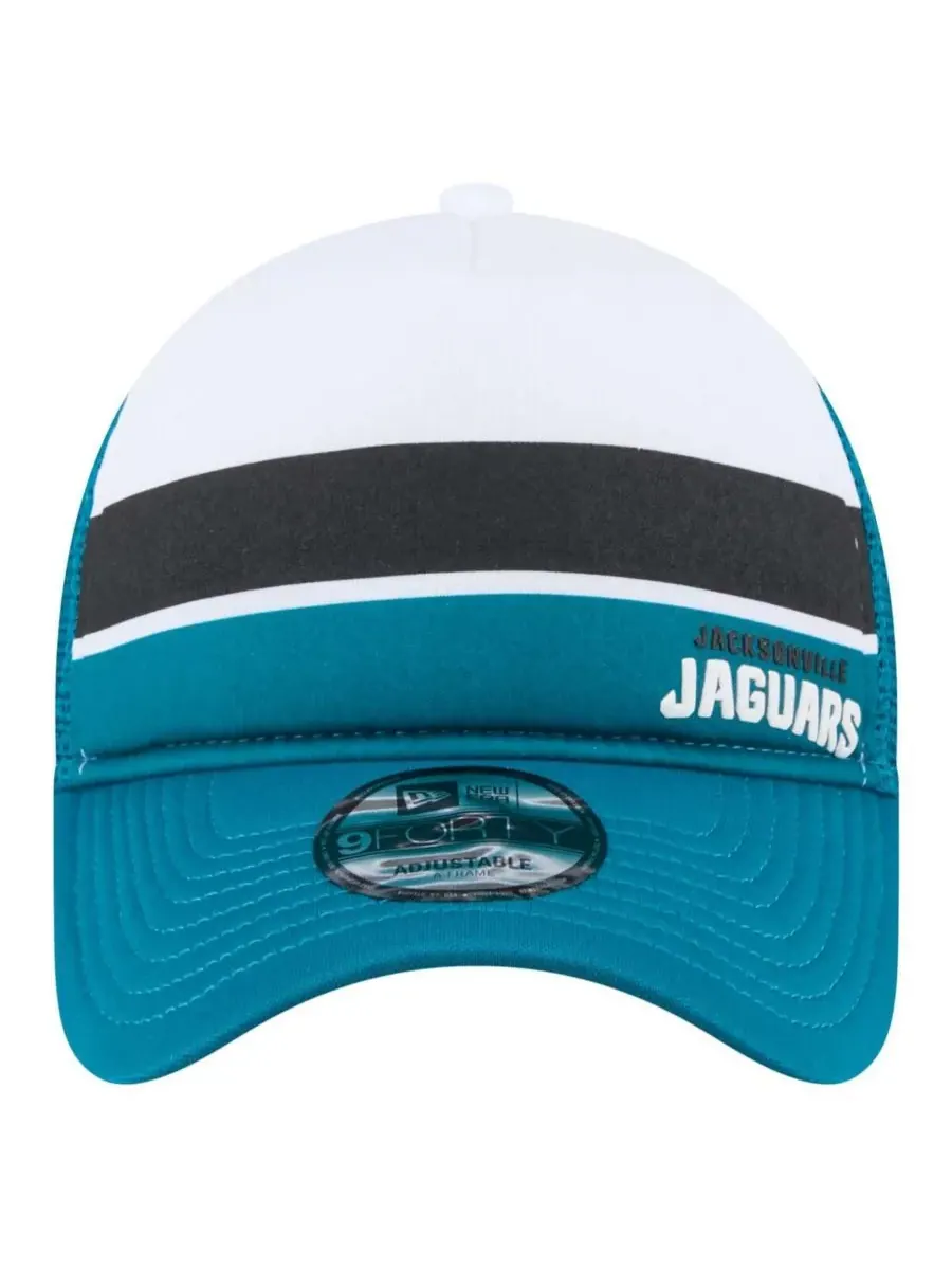 New Era Мужская белая/бирюзовая кепка-тракер Jacksonville Jaguars Color Block 9FORTY A-Frame с — изображение 3 из 4, белый