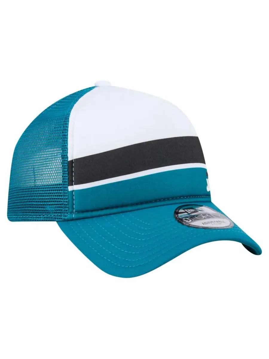 New Era Мужская белая/бирюзовая кепка-тракер Jacksonville Jaguars Color Block 9FORTY A-Frame с — изображение 4 из 4, белый