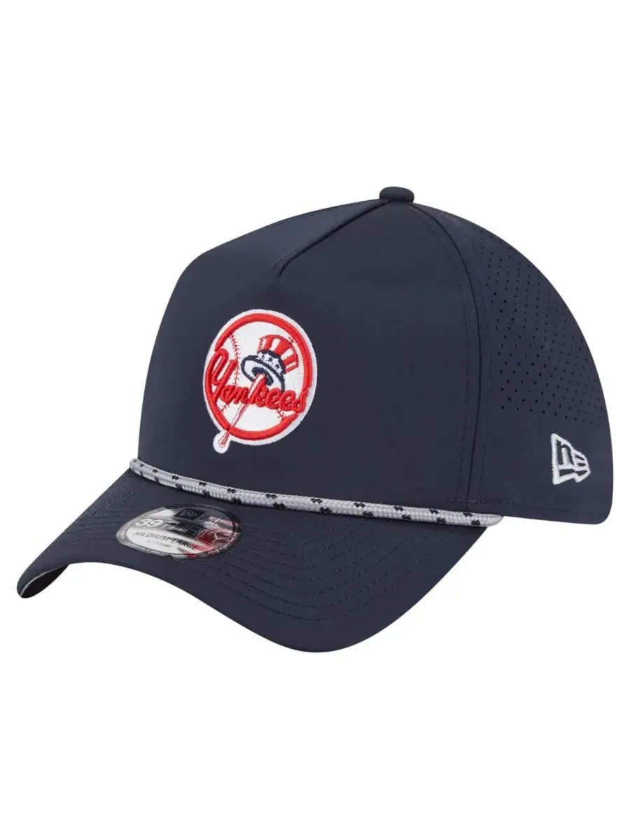 New Era Мужская темно-синяя перфорированная кепка New York Yankees 39THIRTY A-Frame Flex Hat