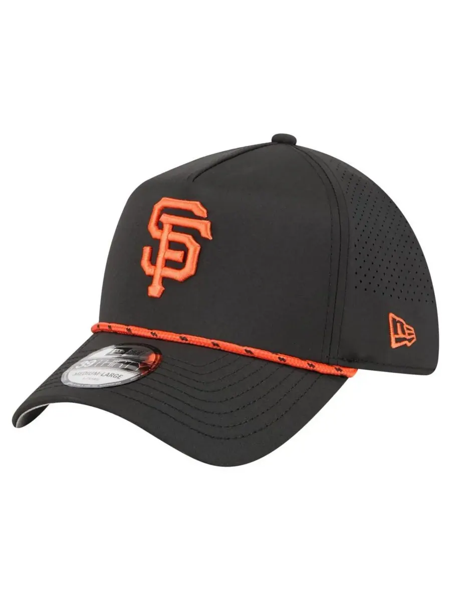 New Era Мужская черная бейсболка San Francisco Giants 39THIRTY A-Frame Perforated Flex Hat