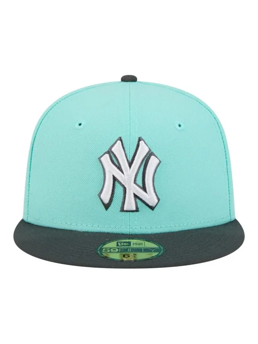 Мужская бирюзово-угольно-серая кепка New York Yankees Two-Tone Color Pack 59FIFTY Fitted Hat New Era — изображение 2 из 5