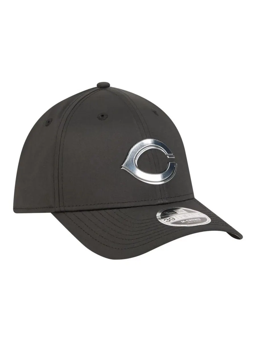 Мужская черная металлическая кепка Cincinnati Reds 39THIRTY M-Crown Flex New Era — изображение 3 из 5, черный