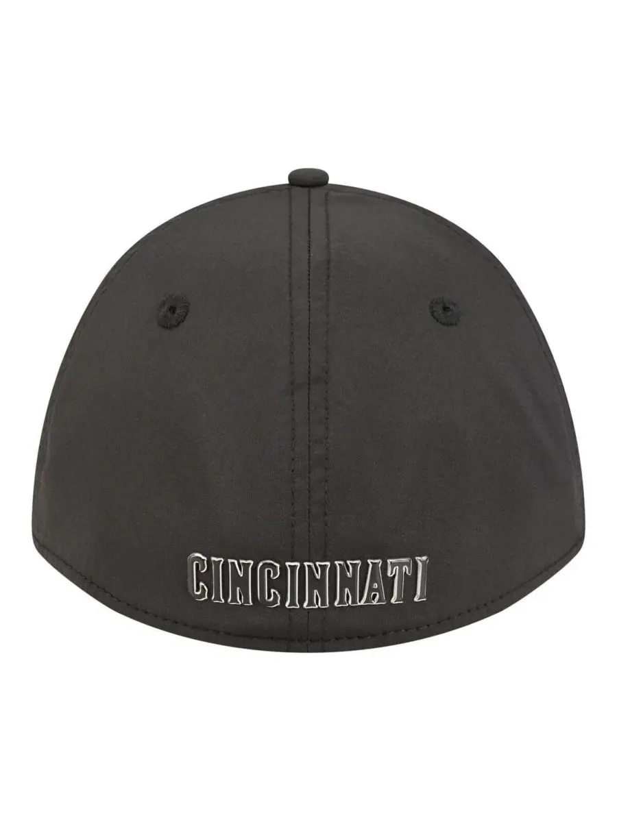 Мужская черная металлическая кепка Cincinnati Reds 39THIRTY M-Crown Flex New Era — изображение 4 из 5, черный