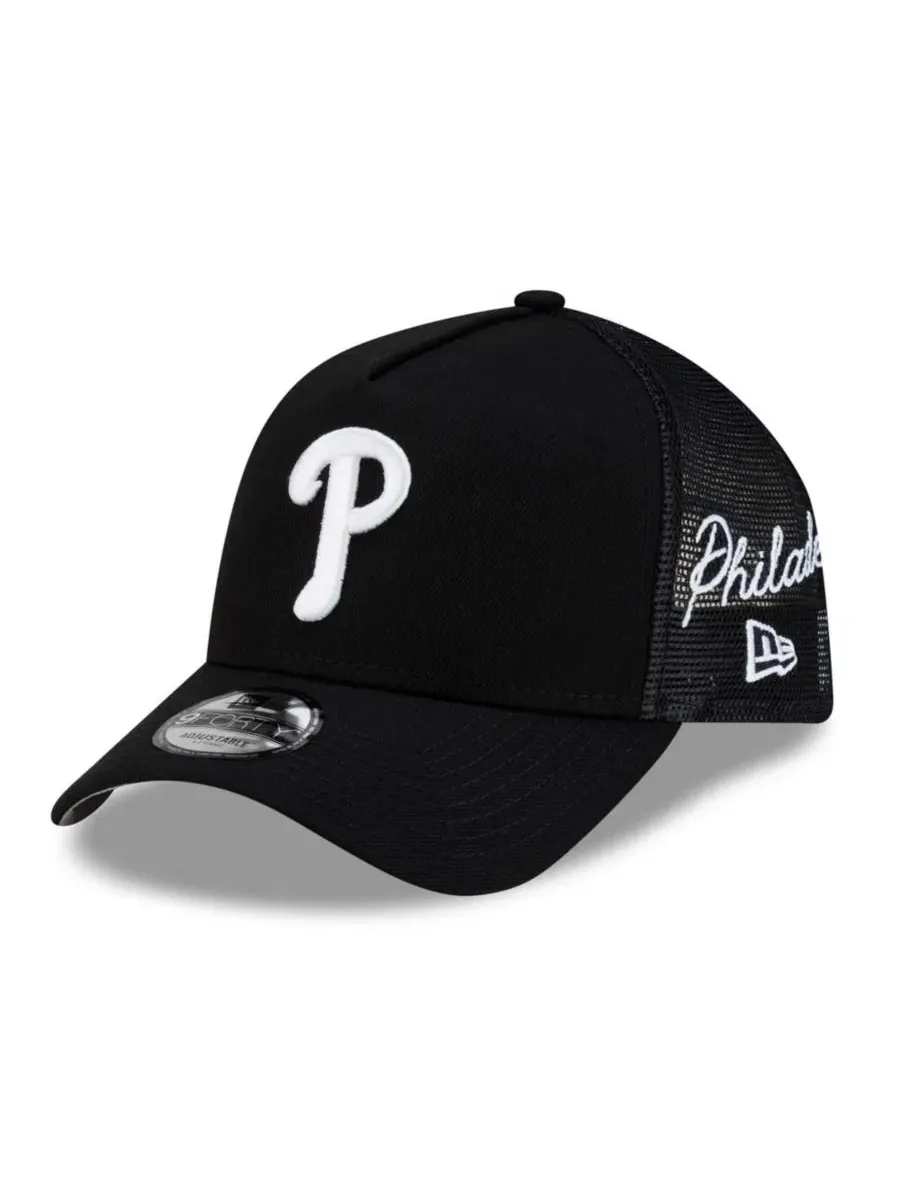 Кепка-тракер с вышитым логотипом Philadelphia Phillies Side Script 9FORTY A-Frame New Era