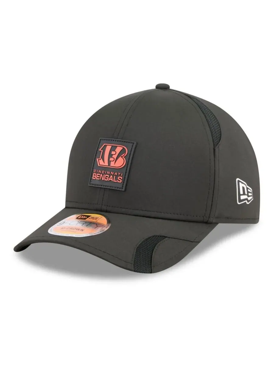 New Era Мужская черная регулируемая бейсболка Cincinnati Bengals 2025 Sideline M-Crown 9FORTY