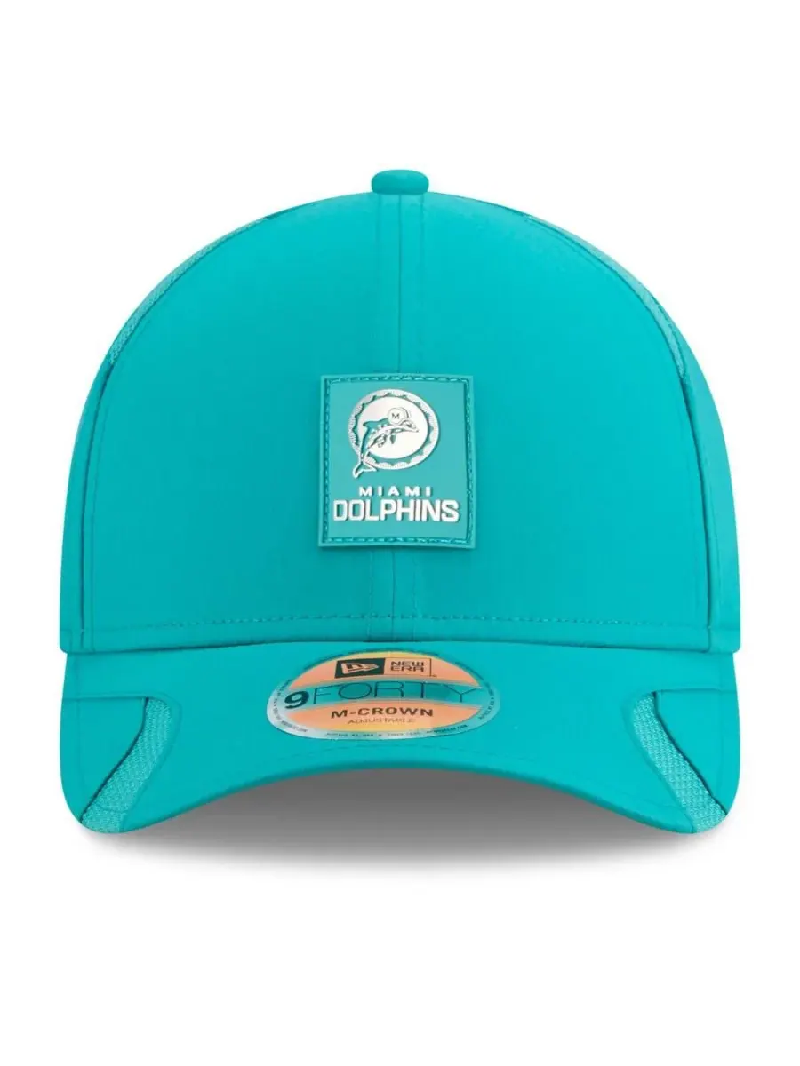 Мужская кепка Aqua Miami Dolphins 2025 Sideline Throwback M-Crown 9FORTY с регулируемой застежкой — изображение 5 из 5