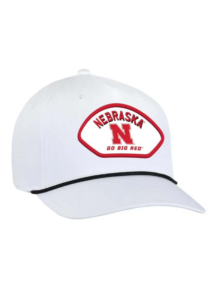 Ahead Мужская белая регулируемая бейсболка Alto Rope с символикой команды Nebraska Huskers