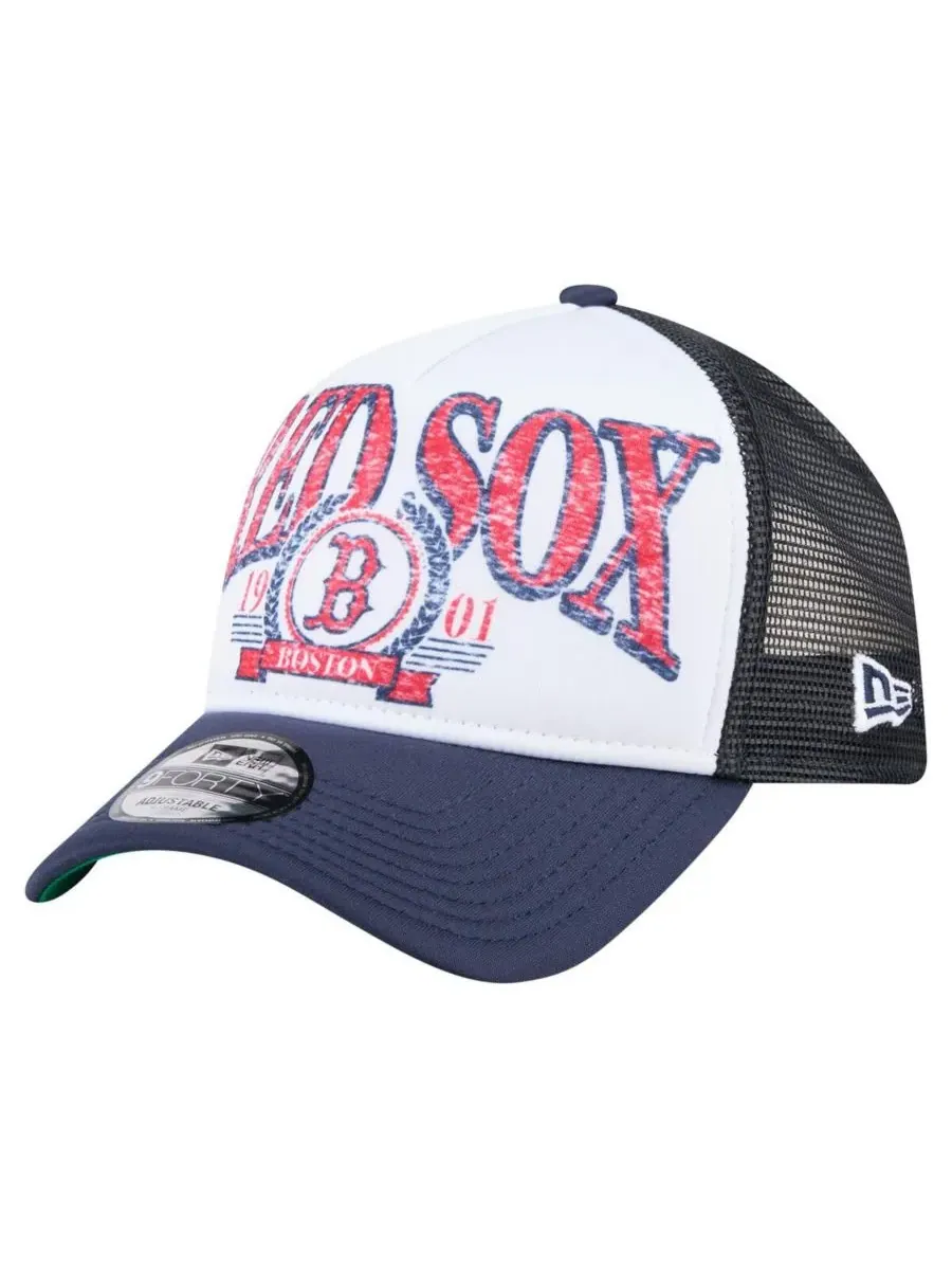 New Era Мужская темно-синяя кепка-тракер Boston Red Sox с эффектом потертости, модель 9FORTY