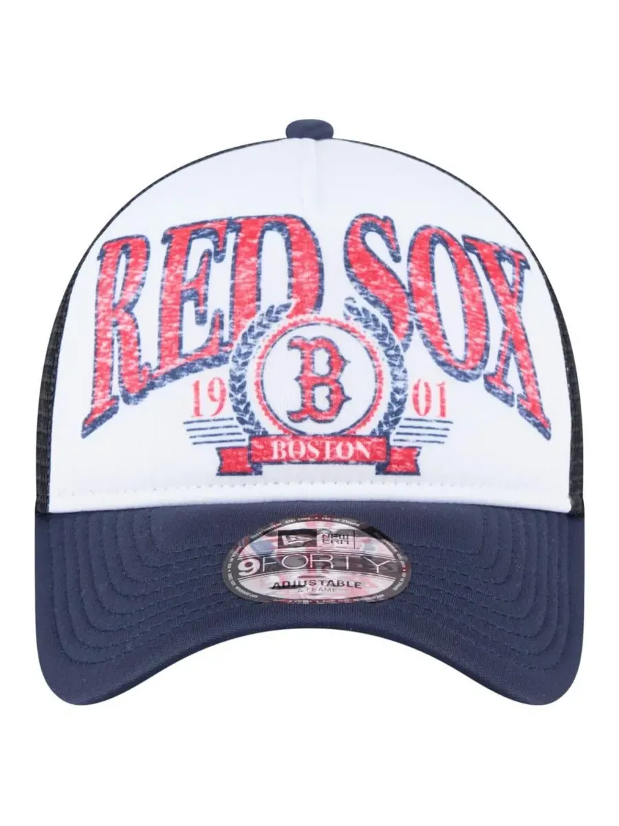 New Era Мужская темно-синяя кепка-тракер Boston Red Sox с эффектом потертости, модель 9FORTY — изображение 2 из 4