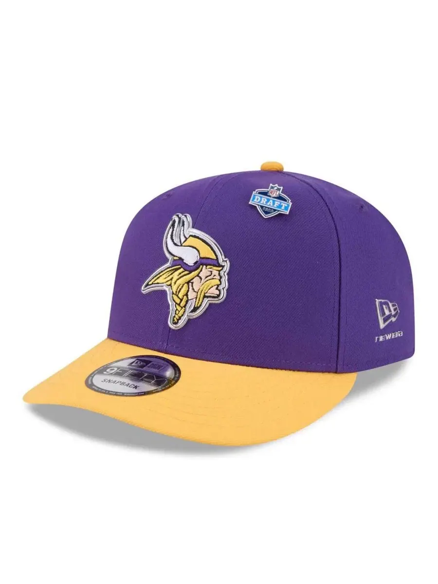 Кепка-снэпбек New Era Minnesota Vikings 2026 NFL Draft On Stage Pre-Curved 9FIFTY