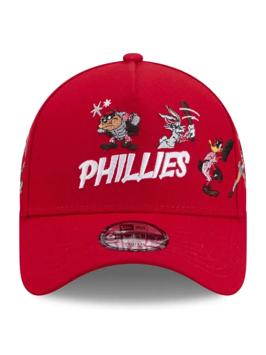 Кепка A-Frame 9FORTY с вышивкой Philadelphia Phillies и Looney Tunes New Era — изображение 4 из 4, красный
