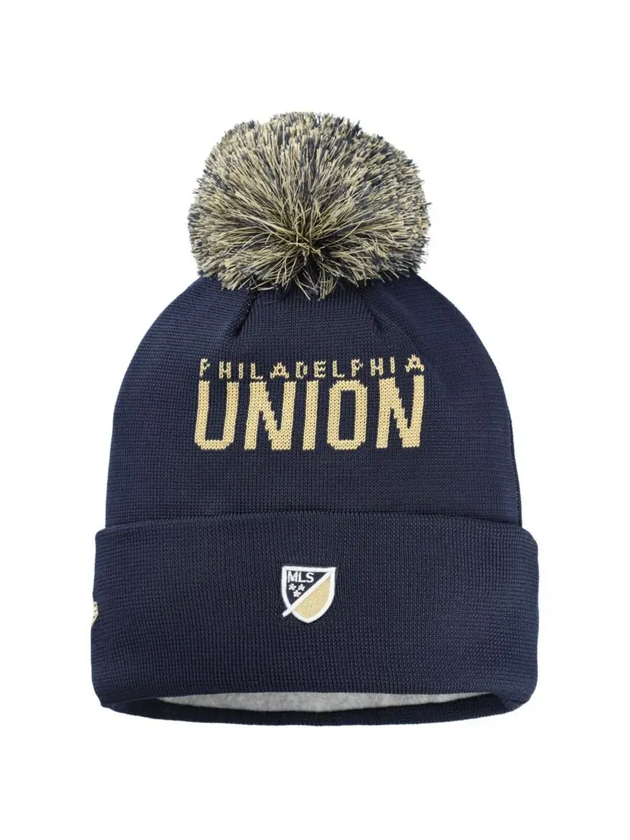 Вязаная шапка с помпоном Philadelphia Union Jersey Hook New Era — изображение 2 из 2, темно-синий