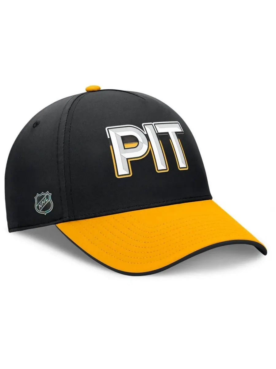 Кепка Pittsburgh Penguins с вышивкой Fanatics — изображение 3 из 4, черный золотистый