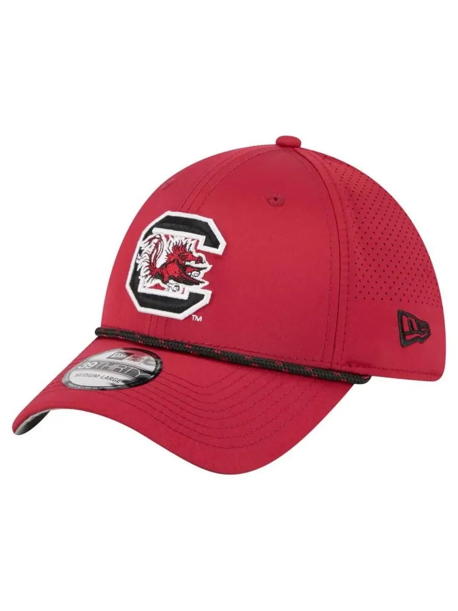 Мужская кепка Garnet South Carolina Gamecocks Rope 39THIRTY Flex Hat New Era