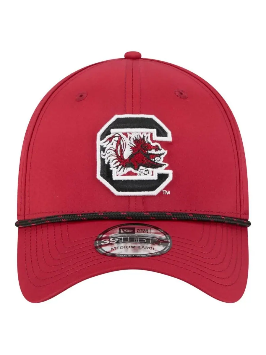 Мужская кепка Garnet South Carolina Gamecocks Rope 39THIRTY Flex Hat New Era — изображение 4 из 4, гранат