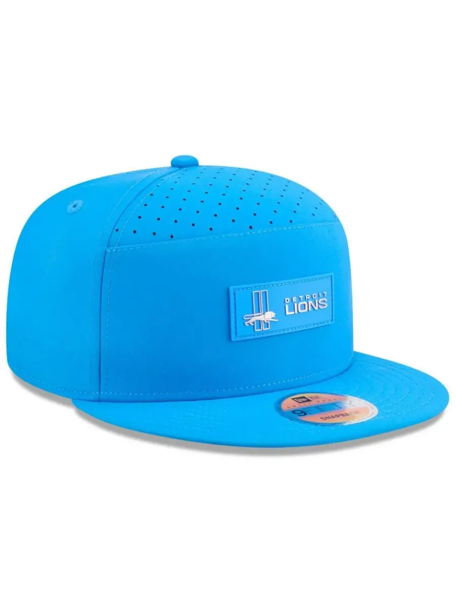 New Era Мужская синяя бейсболка Detroit Lions 2025 Sideline Throwback Split Panel 9FIFTY Snapback — изображение 4 из 5, синий