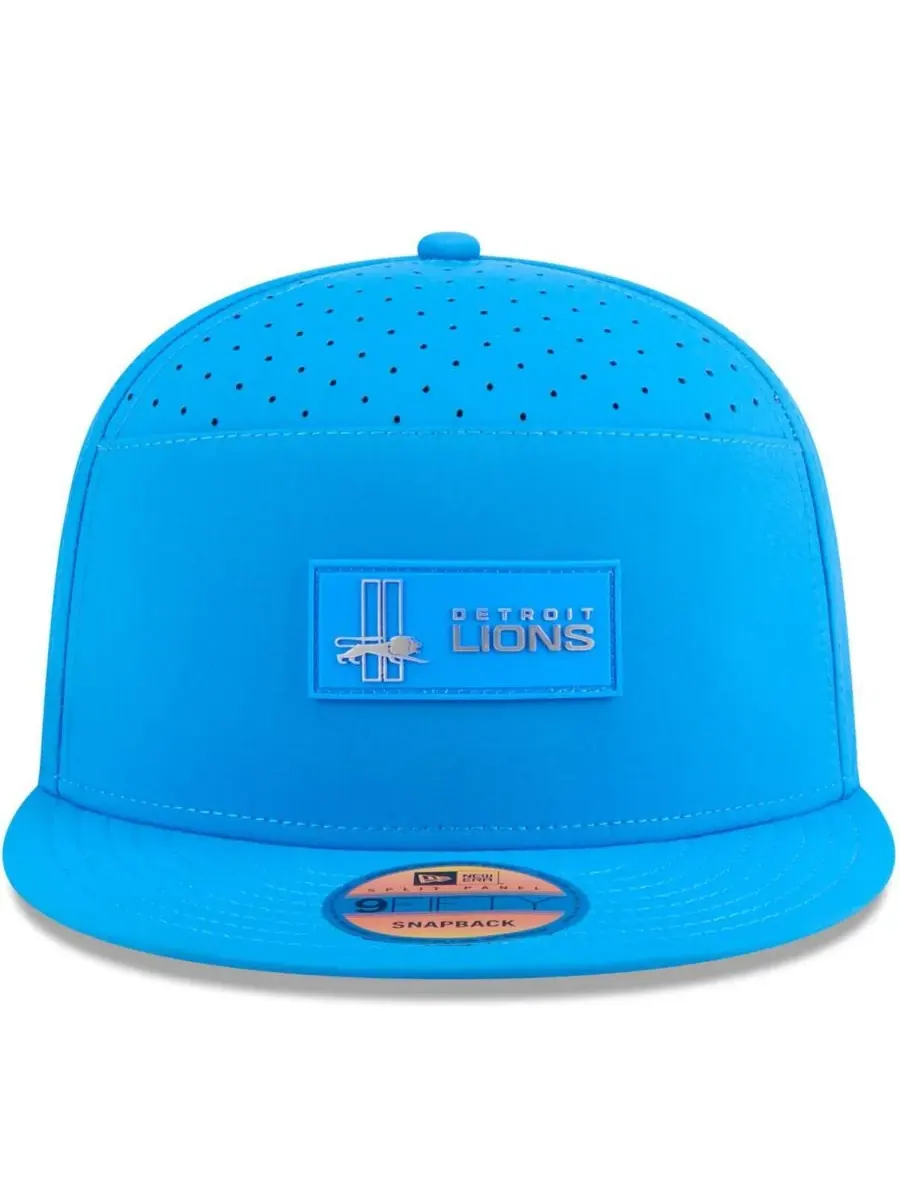 New Era Мужская синяя бейсболка Detroit Lions 2025 Sideline Throwback Split Panel 9FIFTY Snapback — изображение 5 из 5, синий