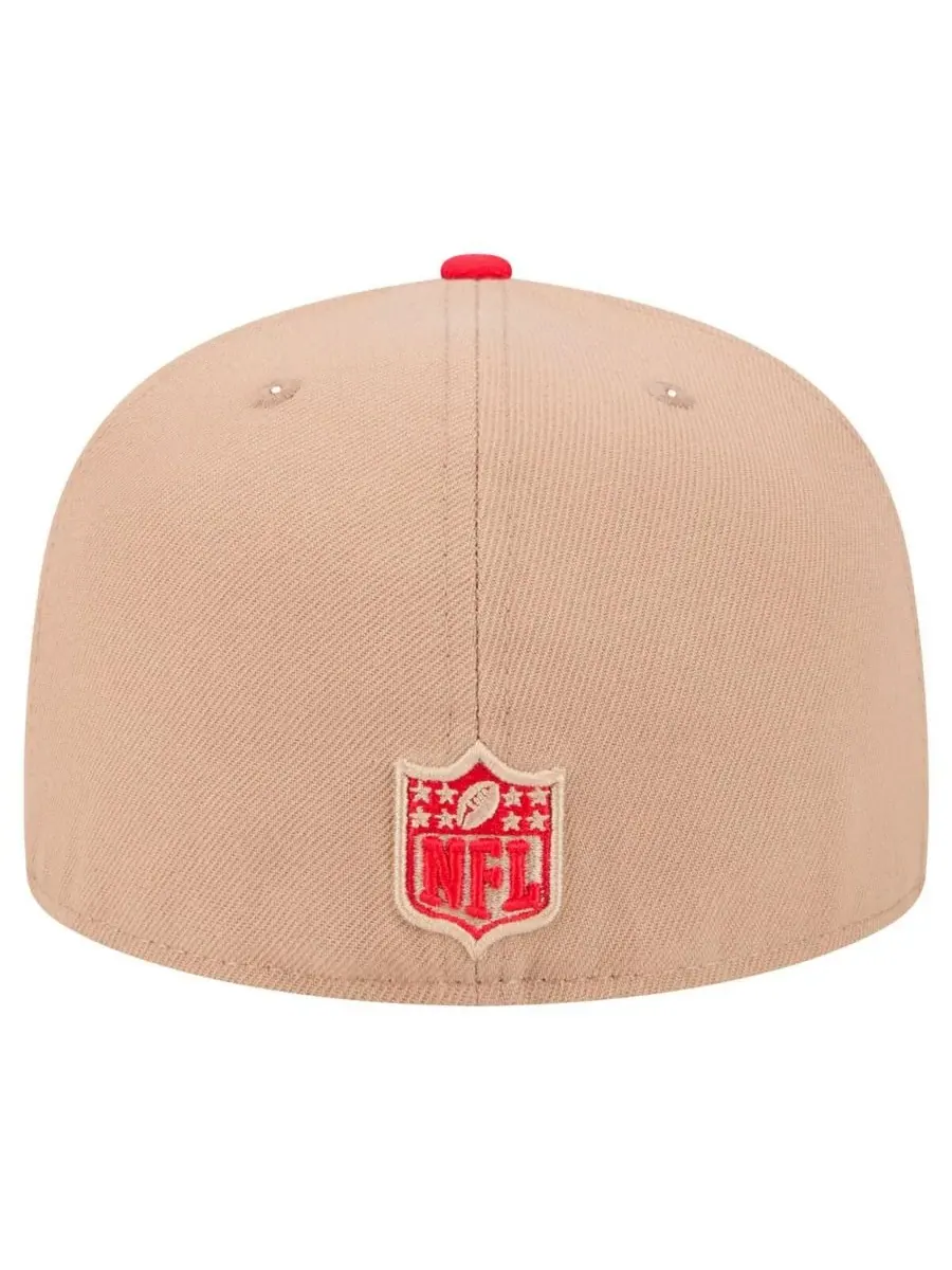 New Era Мужская бейсболка 59FIFTY с логотипом Kansas City Chiefs — изображение 4 из 5, бежевый красный