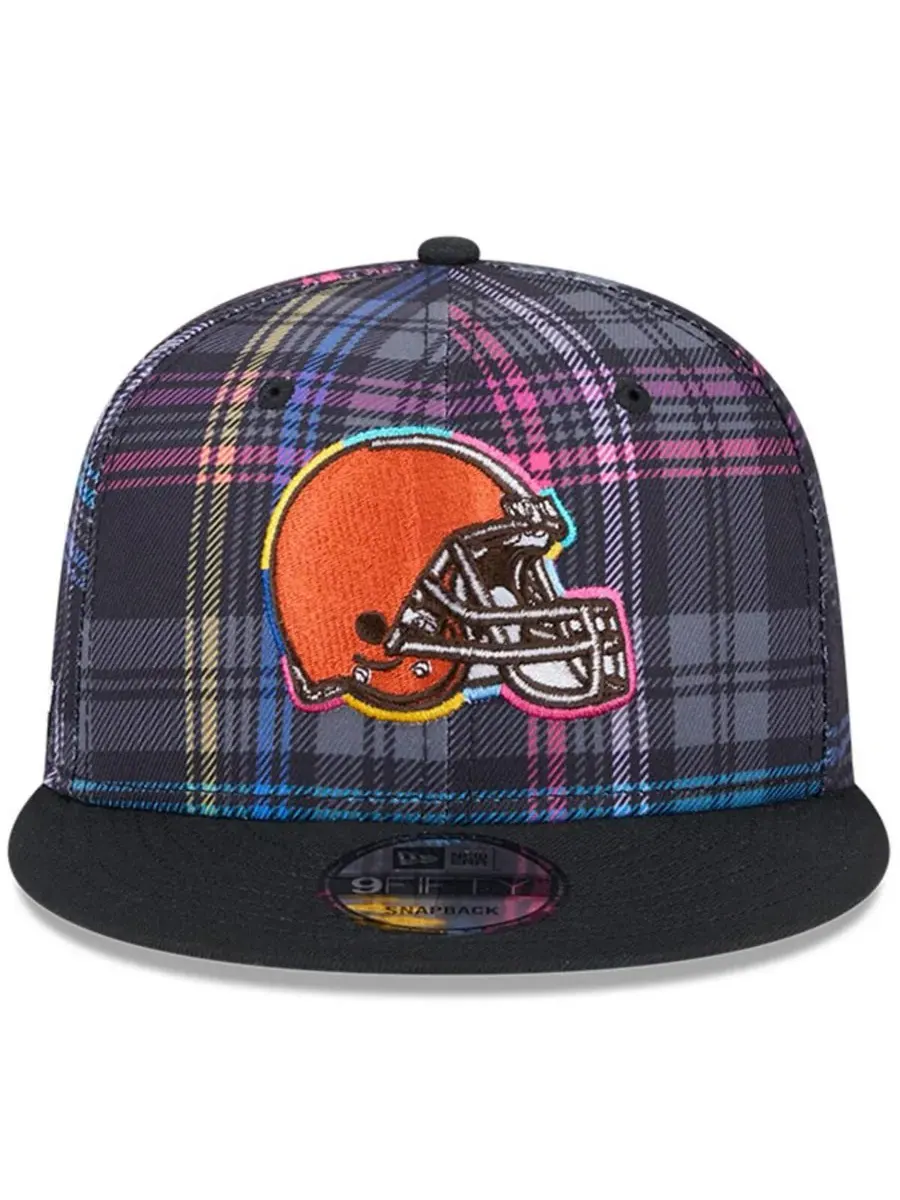 New Era Мужская черная кепка-бейсболка Cleveland Browns 2024 NFL Crucial Catch Plaid 9FIFTY с — изображение 2 из 4, черный