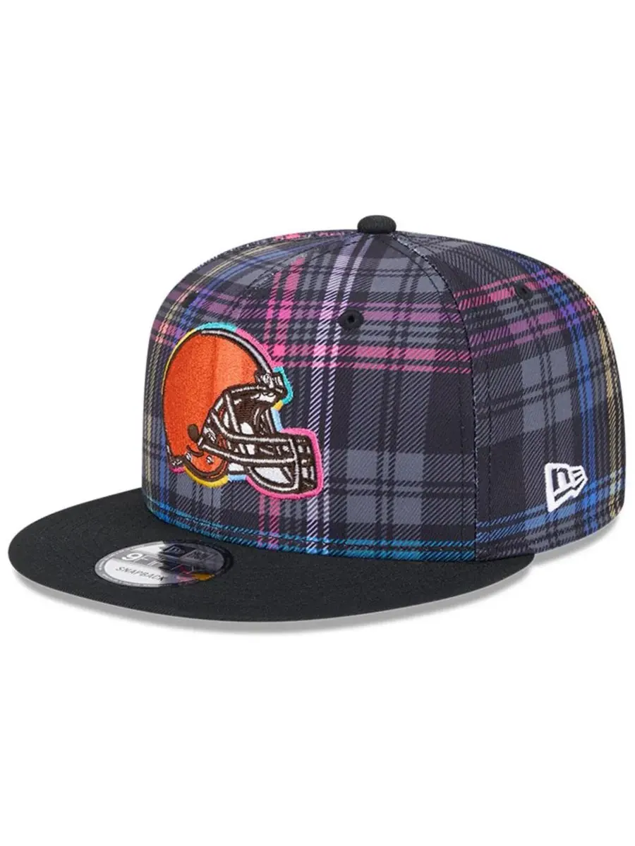 New Era Мужская черная кепка-бейсболка Cleveland Browns 2024 NFL Crucial Catch Plaid 9FIFTY с — изображение 3 из 4, черный