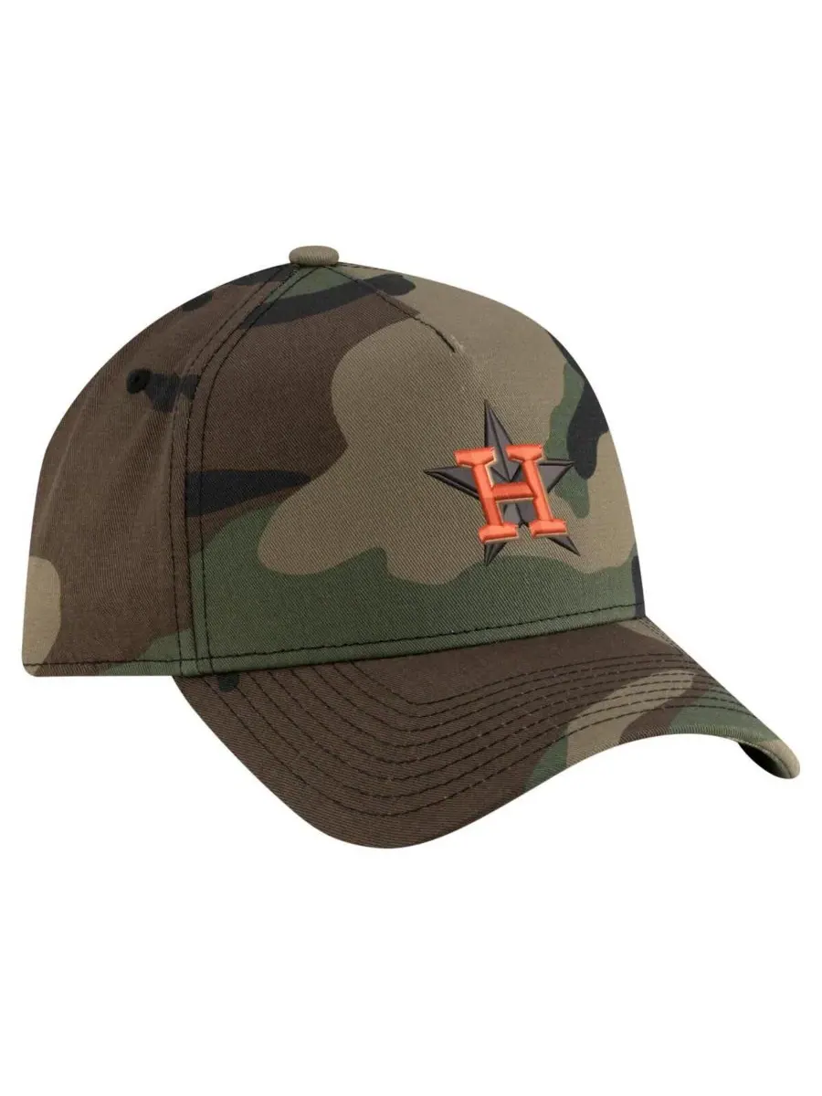 New Era Мужская камуфляжная бейсболка Houston Astros Woodland Team Pop 9FORTY A-Frame с — изображение 4 из 5