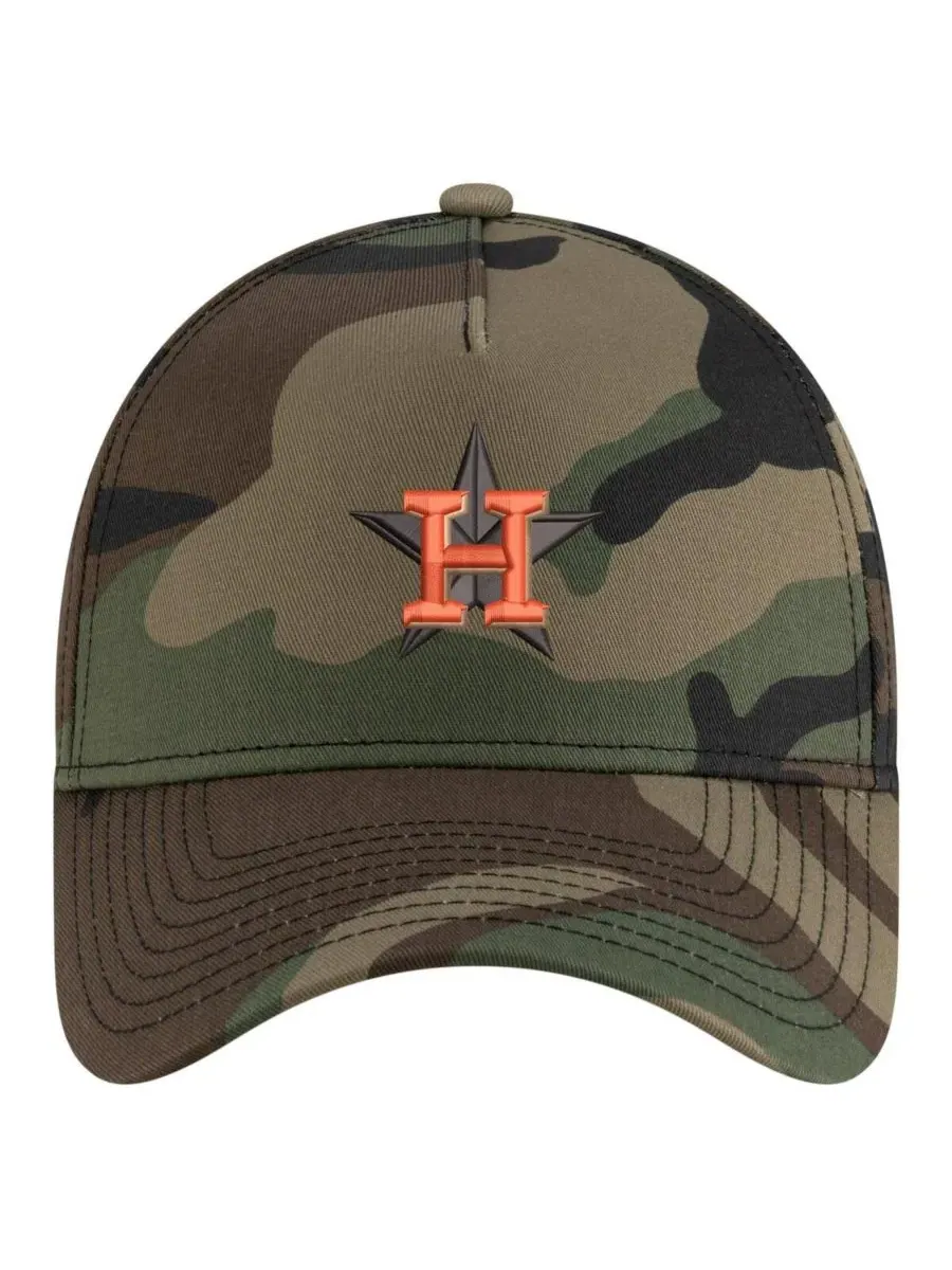 New Era Мужская камуфляжная бейсболка Houston Astros Woodland Team Pop 9FORTY A-Frame с — изображение 5 из 5