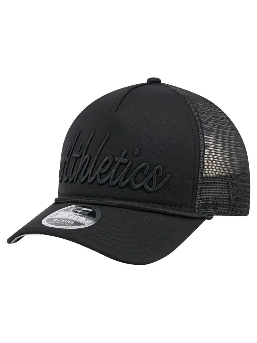 New Era Мужская черная бейсболка Athletics City Initial 9FORTY A-Frame M-Crown с регулируемой