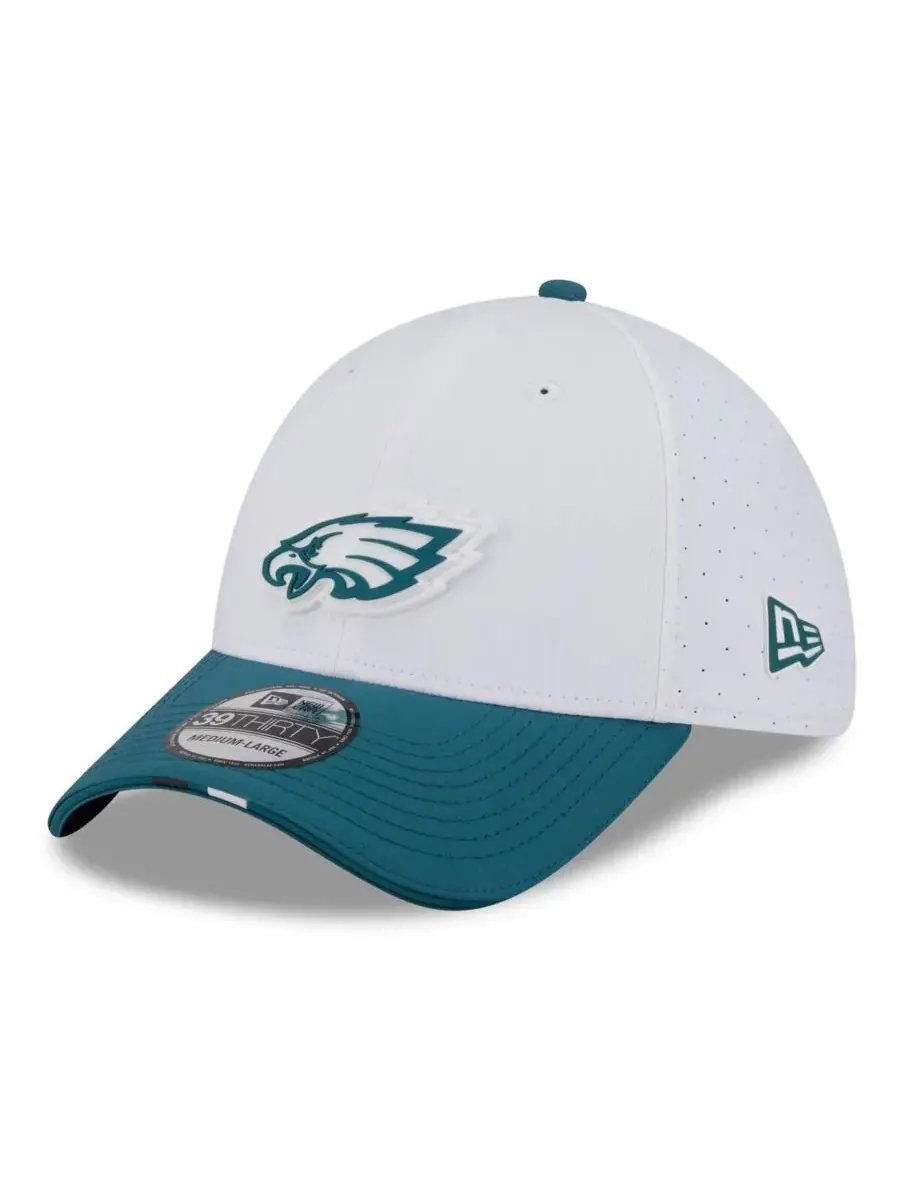 New Era Мужская кепка Philadelphia Eagles 39THIRTY Flex белого/темно-зеленого цвета для