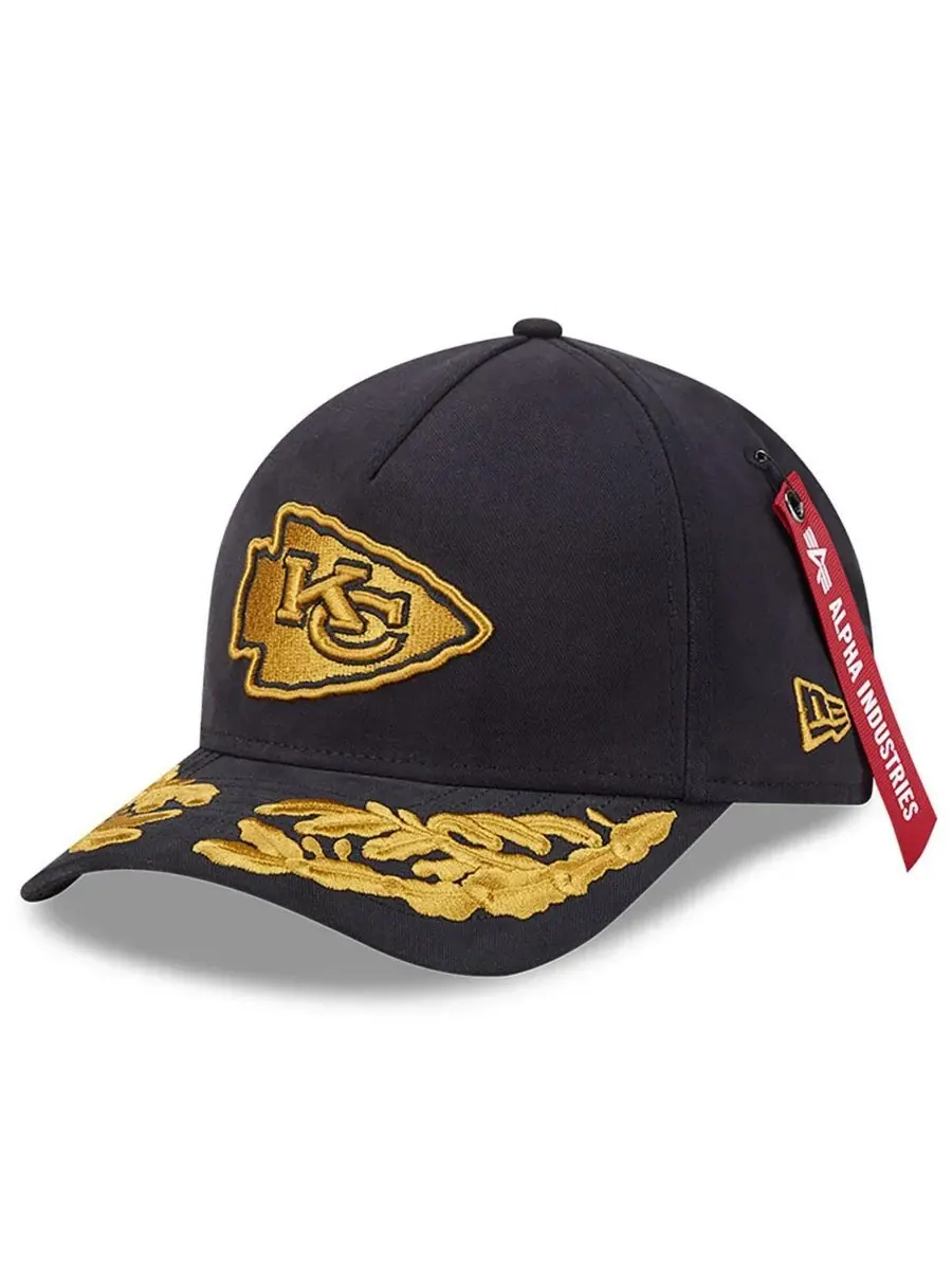 New Era Мужская черная регулируемая кепка Alpha Industries Kansas City Chiefs A-Frame 9FORTY