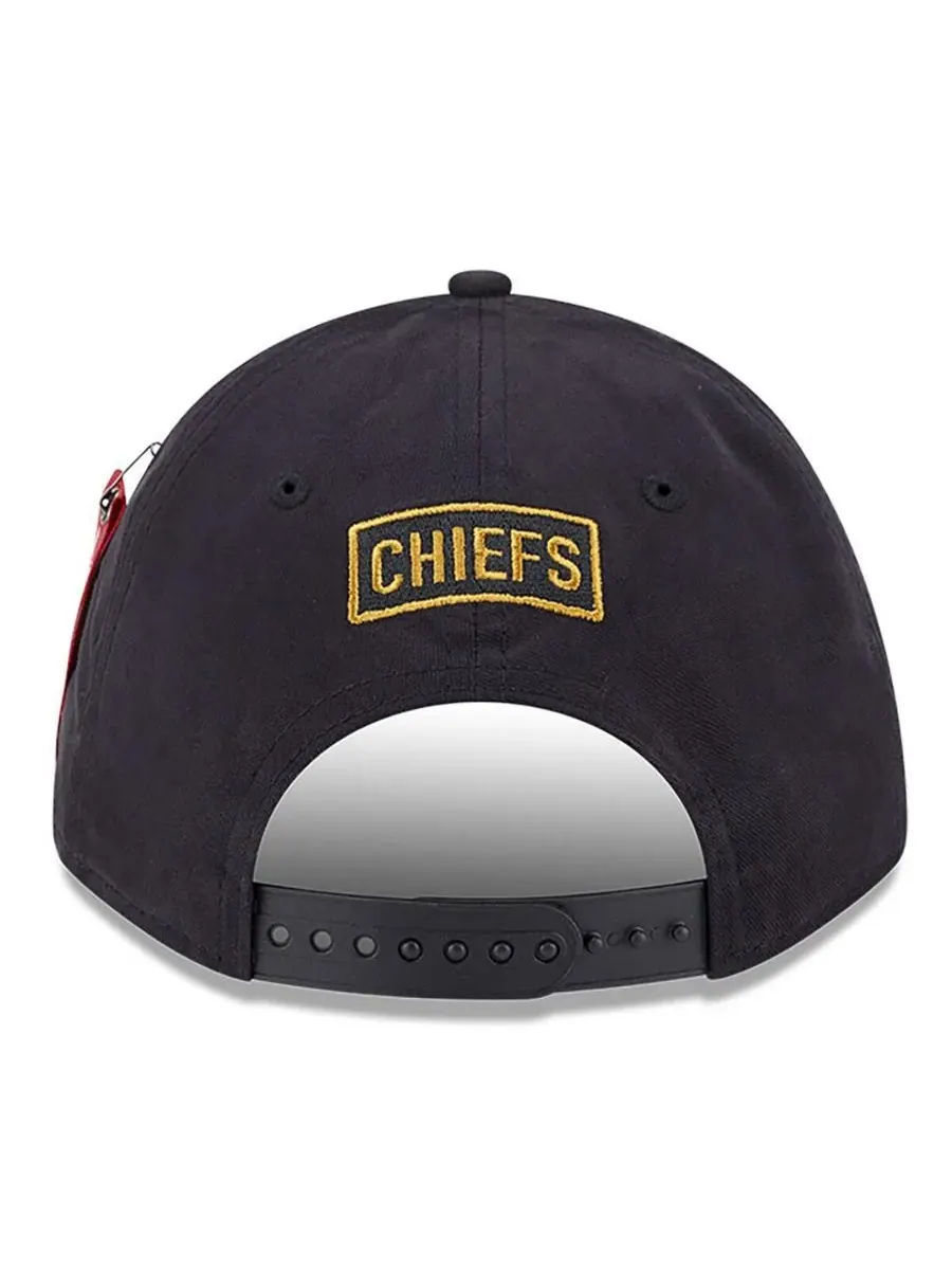 New Era Мужская черная регулируемая кепка Alpha Industries Kansas City Chiefs A-Frame 9FORTY — изображение 4 из 4, черный