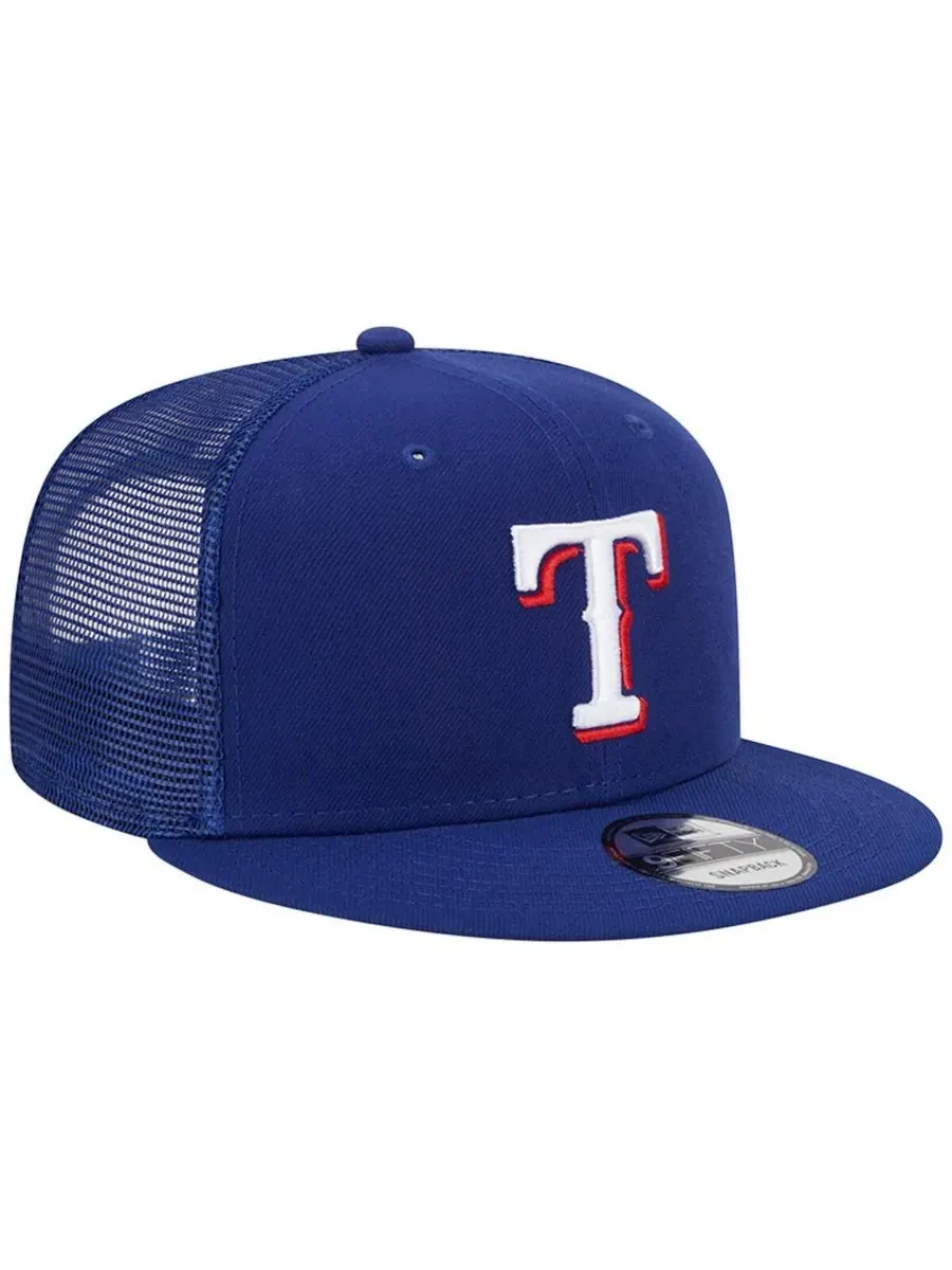 New Era Мужская бейсболка-тракер 9FIFTY в командных цветах команды «Техас Рейнджерс» — изображение 3 из 4, королевский