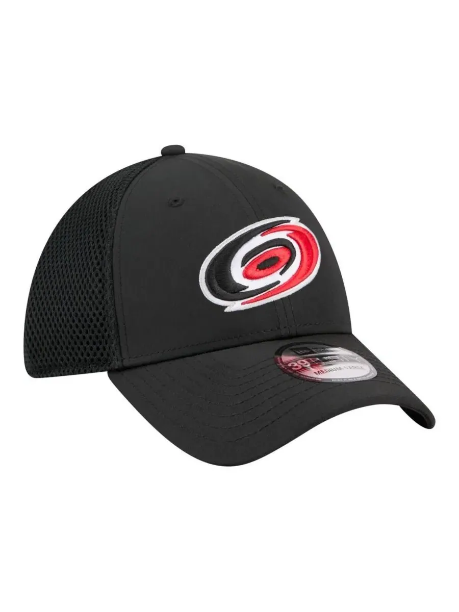 Кепка New Era 39THIRTY Flex Fit с вышитым логотипом Carolina Hurricanes — изображение 3 из 5, черный