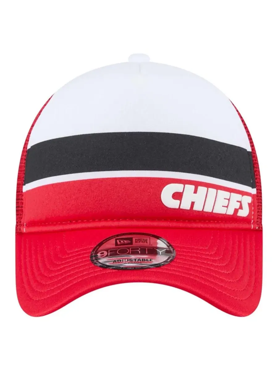 Кепка-тракер с принтом Kansas City Chiefs Sport Night Color Block 9FORTY A-Frame New Era — изображение 2 из 5, красный