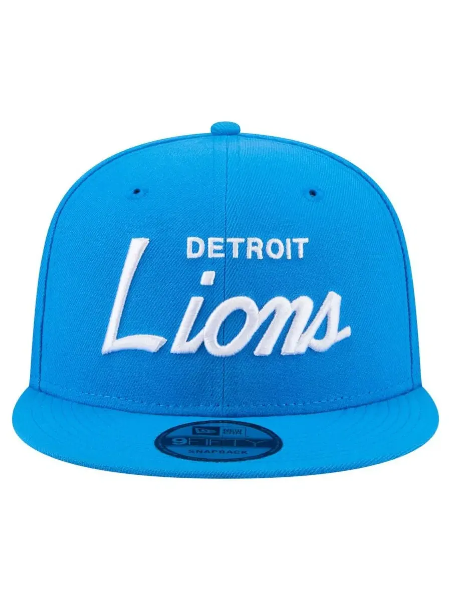 Бейсболка с высокой тульей Detroit Lions Core Team Script 9FIFTY Snapback Hat New Era — изображение 5 из 5, синий