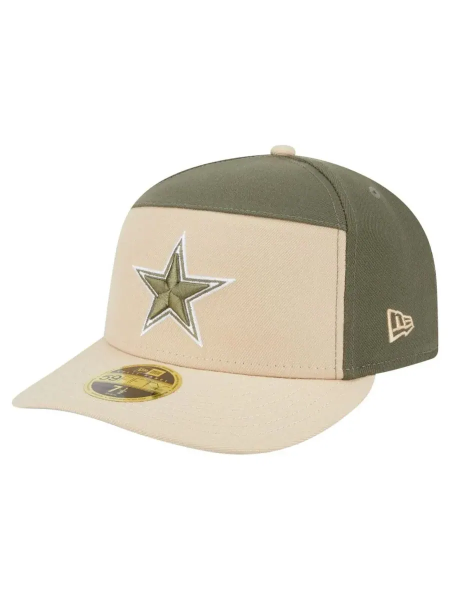 New Era Мужская бейсболка 59FIFTY светло-бежевого/оливкового цвета с раздельными панелями и