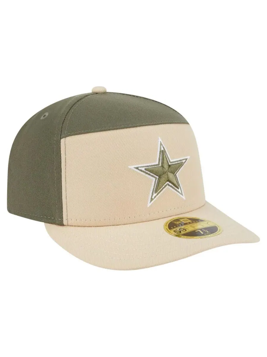 New Era Мужская бейсболка 59FIFTY светло-бежевого/оливкового цвета с раздельными панелями и — изображение 3 из 4