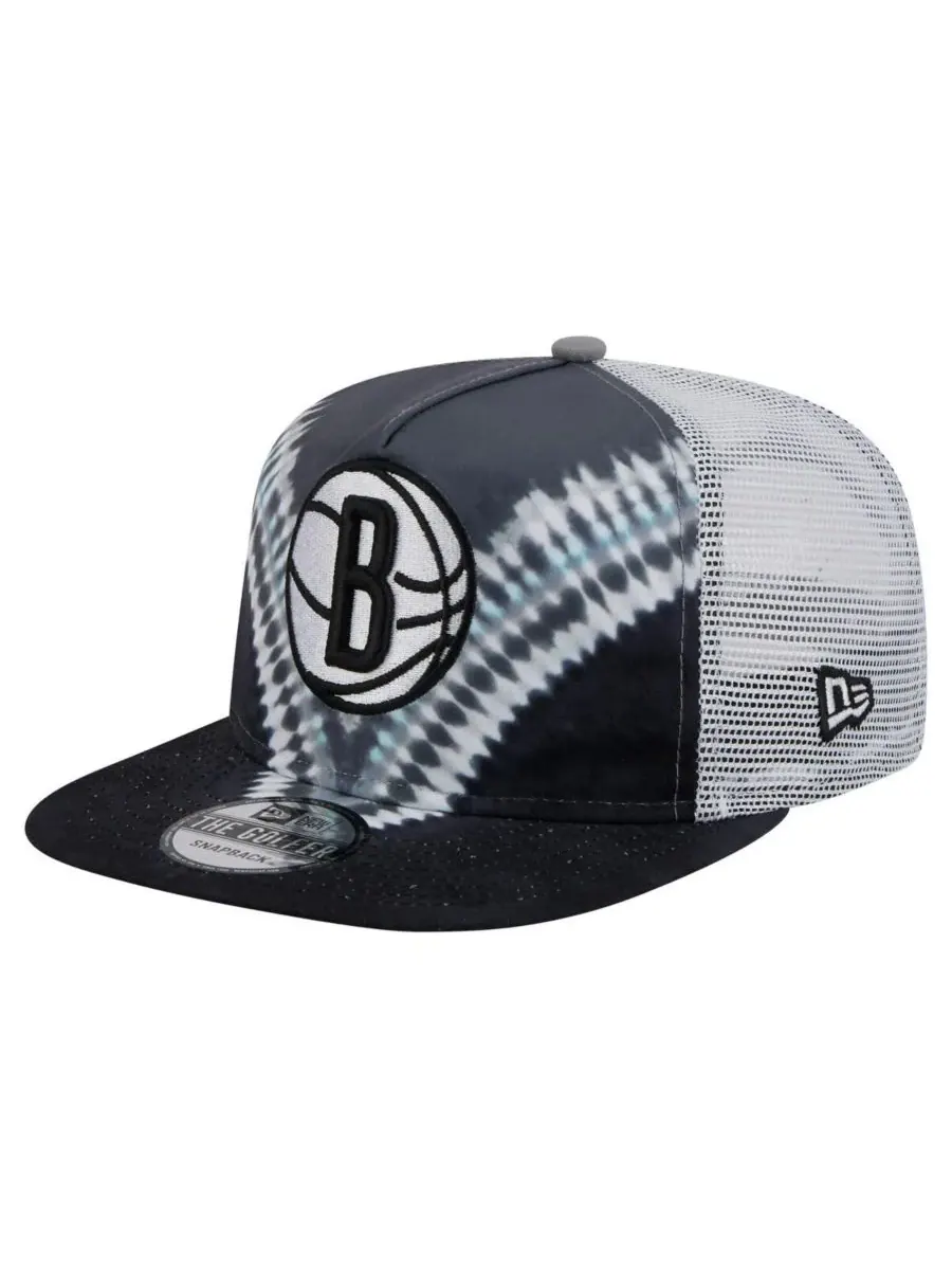 New Era Мужская черная/серая бейсболка-снепбек Brooklyn Nets в стиле ретро