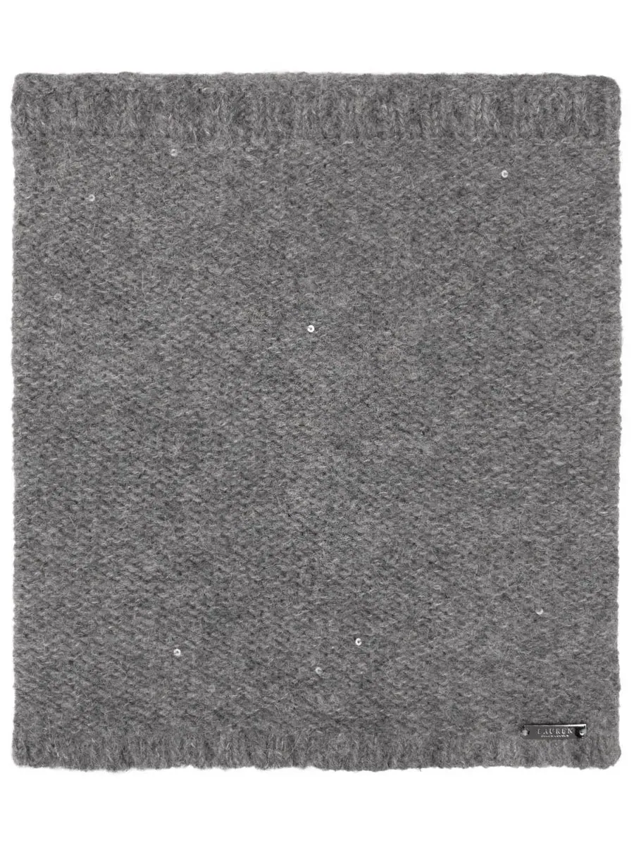 Шарф с пайетками и воротником-хомутом Sequin Funnel Scarf Lauren Ralph Lauren, Onyx Heather