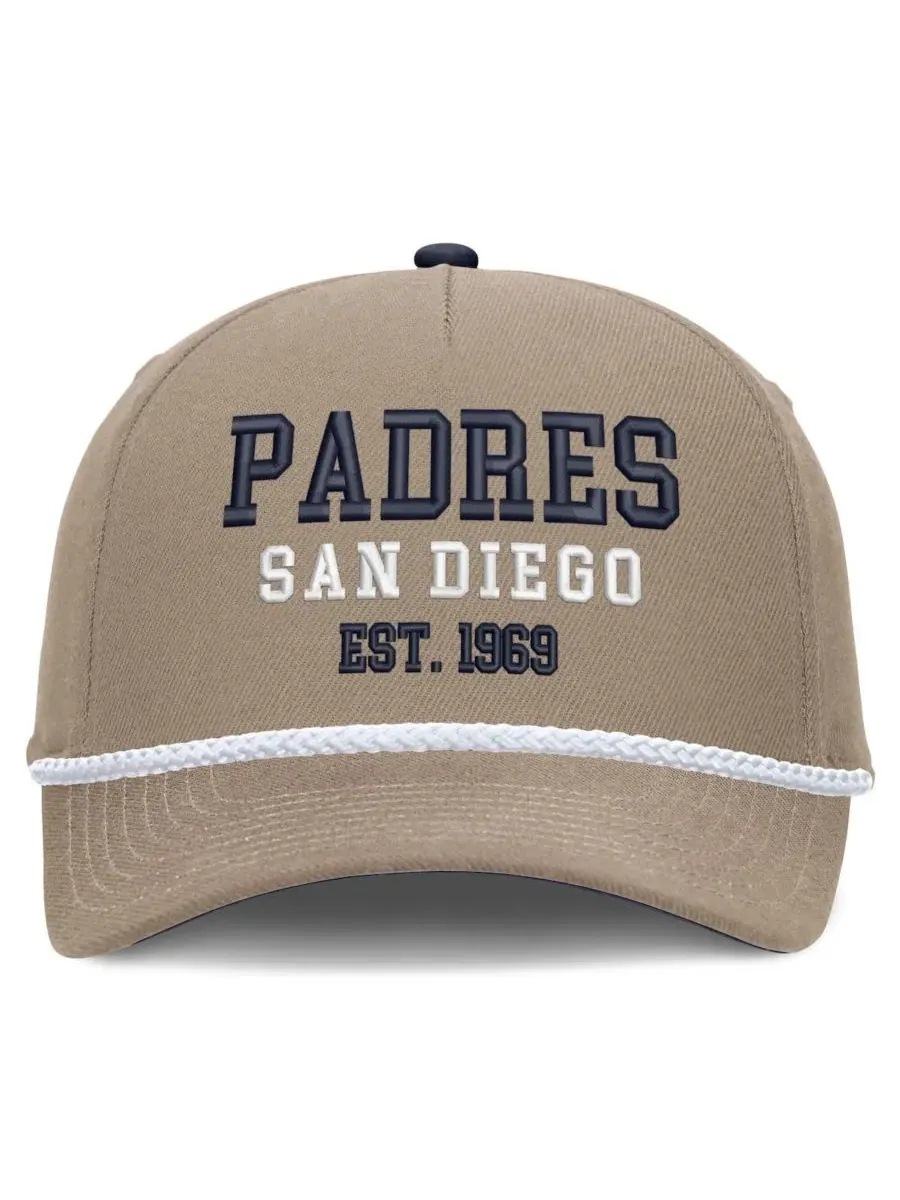 Кепка с изогнутым козырьком, с вышивкой, San Diego Padres Father's Day Rope Rise Nike — изображение 2 из 4, хаки темно-синий