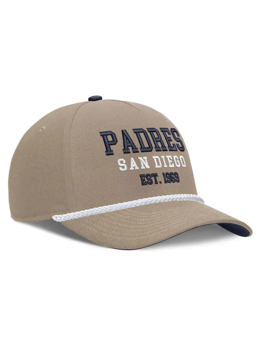 Кепка с изогнутым козырьком, с вышивкой, San Diego Padres Father's Day Rope Rise Nike — изображение 3 из 4, хаки темно-синий