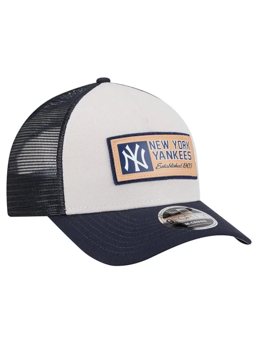 Кепка-тракер New York Yankees Text A-Frame 9FORTY New Era — изображение 3 из 4, темно-синий