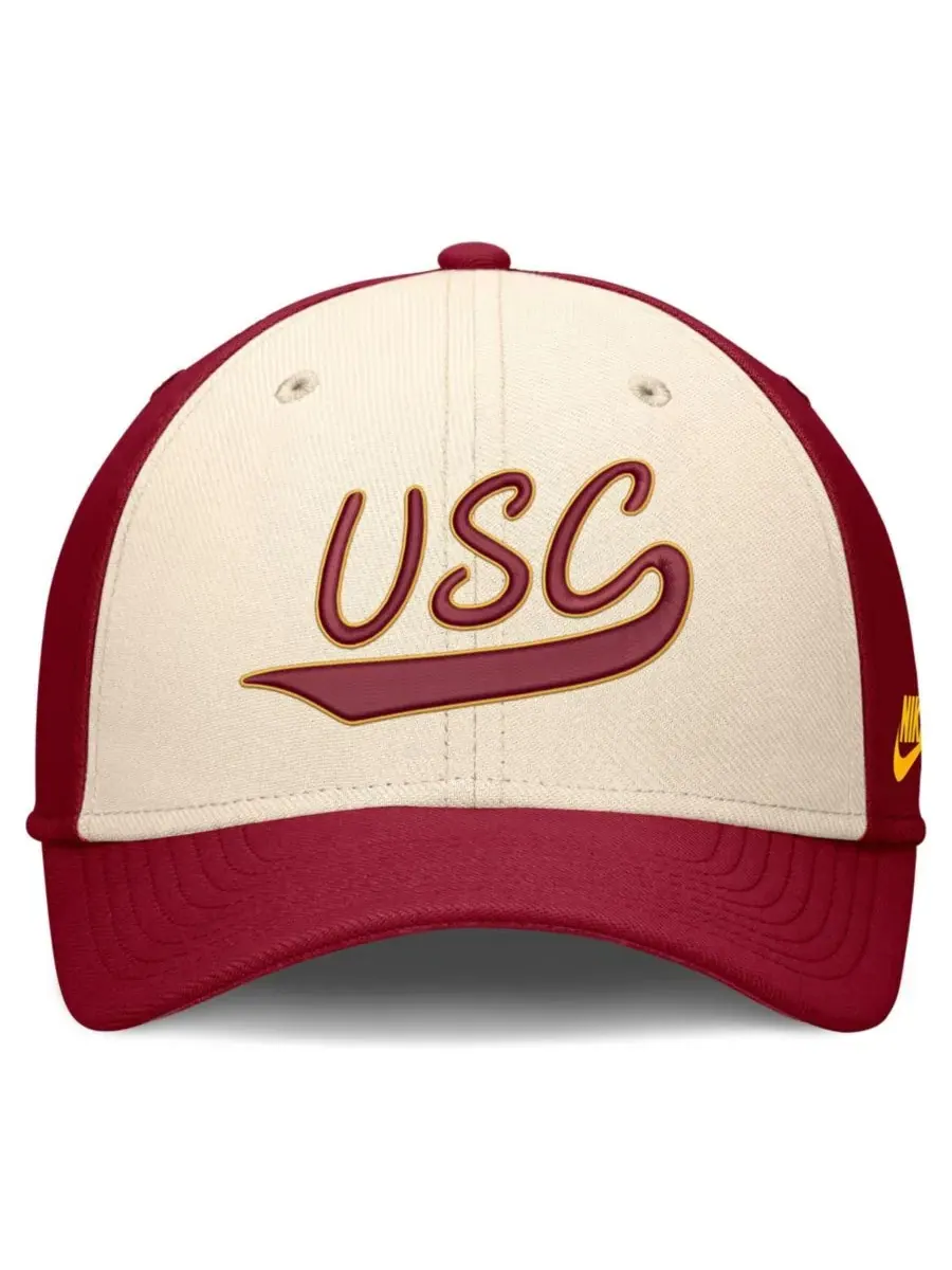 Кепка с вышивкой USC Trojans Legacy Swooshflex Dri-FIT Nike — изображение 2 из 4, красный