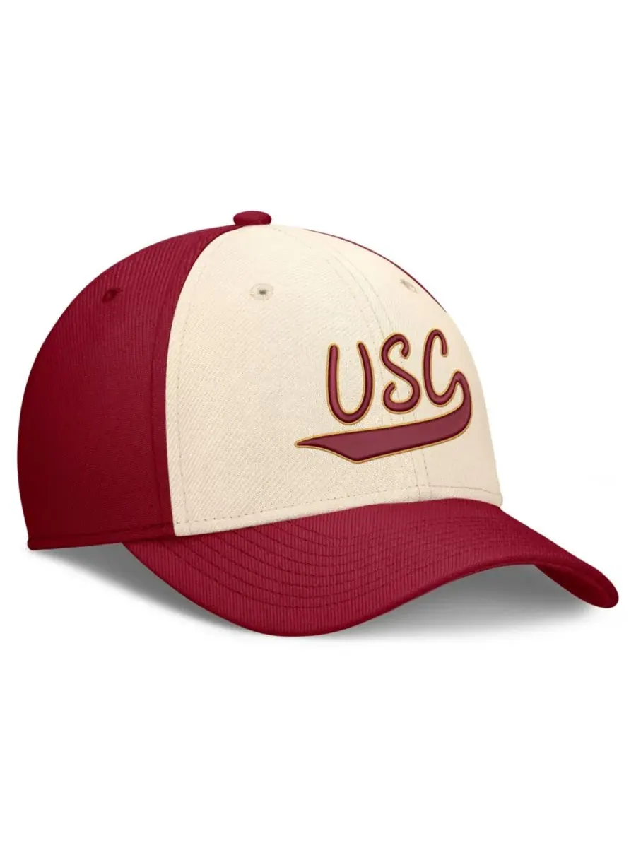 Кепка с вышивкой USC Trojans Legacy Swooshflex Dri-FIT Nike — изображение 3 из 4, красный