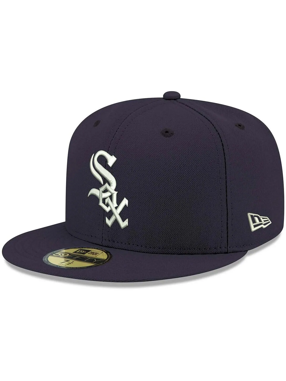 Мужская темно-синяя кепка Chicago White Sox Logo белая 59FIFTY приталенная шляпа New Era — изображение 1 из 4, темно-синий