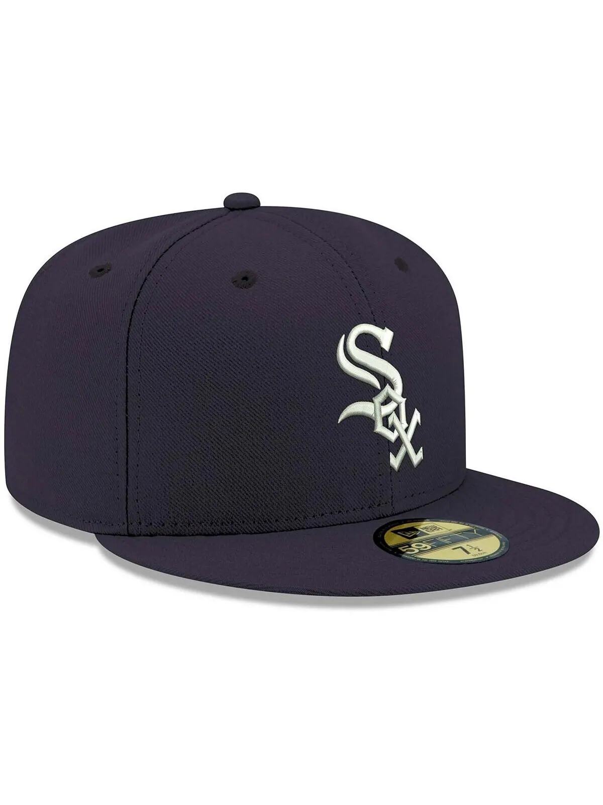 Мужская темно-синяя кепка Chicago White Sox Logo белая 59FIFTY приталенная шляпа New Era — изображение 3 из 4, темно-синий