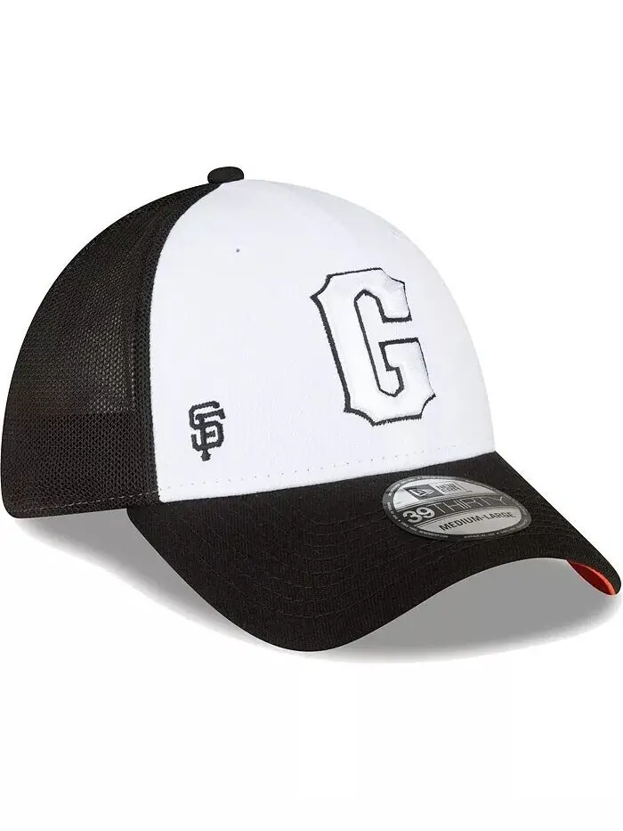 Мужская черно-белая кепка San Francisco Giants 2023 для тренировок на поле 39THIRTY Flex Hat New Era — изображение 2 из 3
