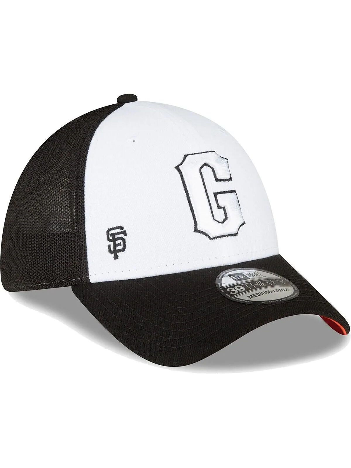 Мужская черно-белая кепка San Francisco Giants 2023 для тренировок на поле 39THIRTY Flex Hat New Era — изображение 2 из 3