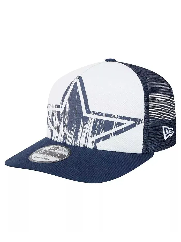 Мужская белая/синяя состаренная кепка Dallas Cowboys 9FIFTY A-Frame Snapback New Era