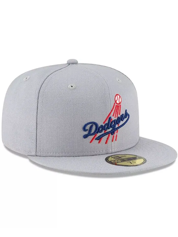 Мужская серая шерстяная шапка Los Angeles Dodgers Cooperstown Collection 59FIFTY Fitted Hat New Era — изображение 3 из 4