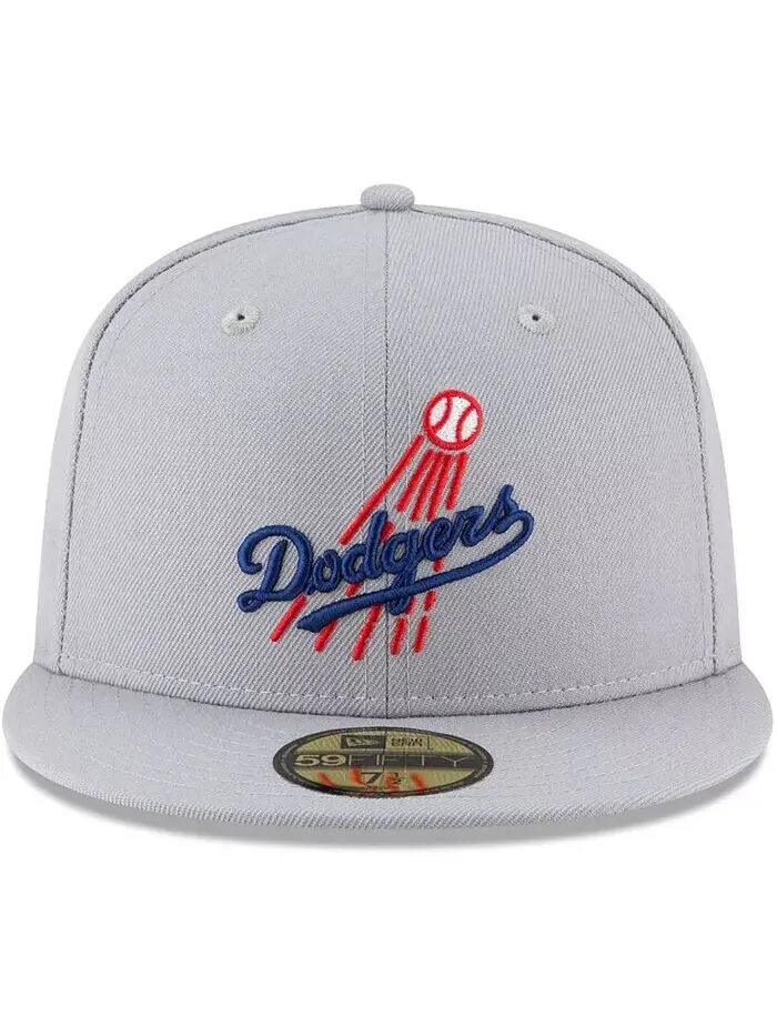 Мужская серая шерстяная шапка Los Angeles Dodgers Cooperstown Collection 59FIFTY Fitted Hat New Era — изображение 4 из 4